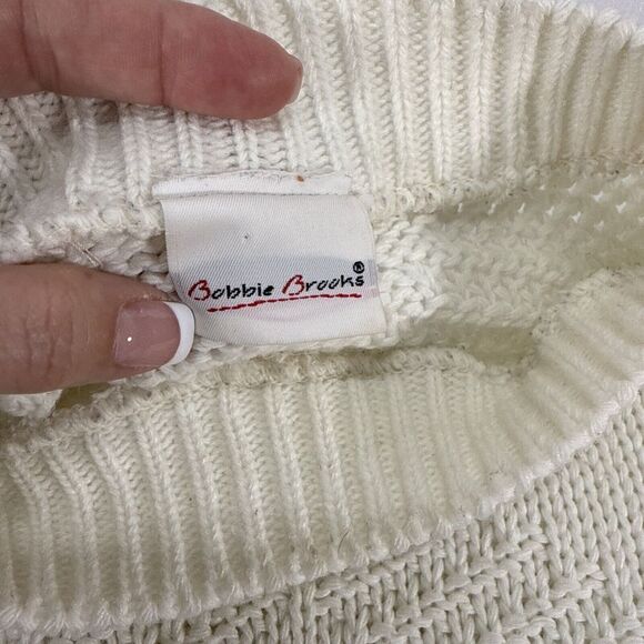 Bobbie Brooks Vintage White Knit Sweater Pullover Preppy Classic Cottage‎ XL - Picture 3 of 7
